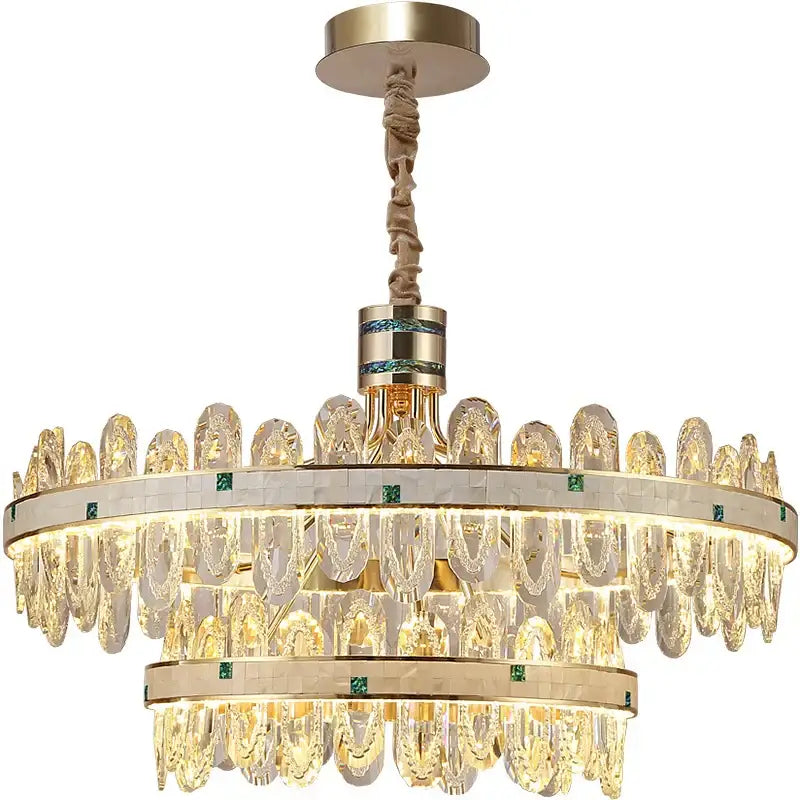 Luxury clear & green villa crystal chandelier for living room