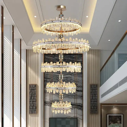 Luxury clear & green villa crystal chandelier for living room