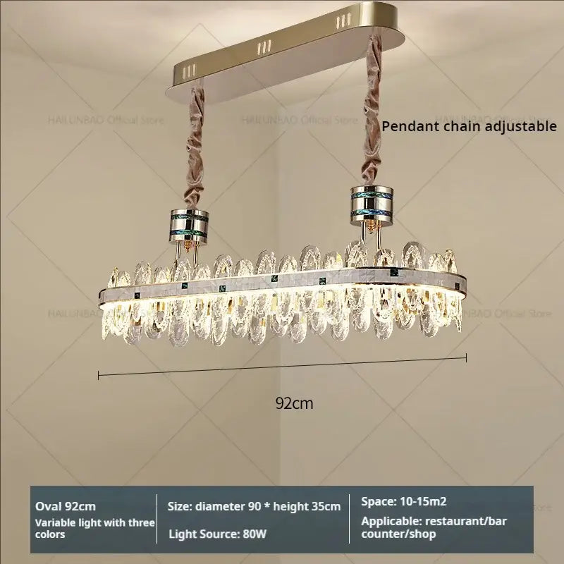 Luxury clear & green villa crystal chandelier for living room