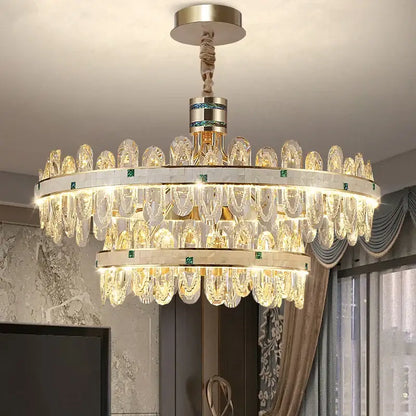 Luxury clear & green villa crystal chandelier for living room