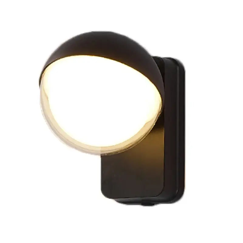 Modern black motion sensor wall lamps porch waterproof globe light
