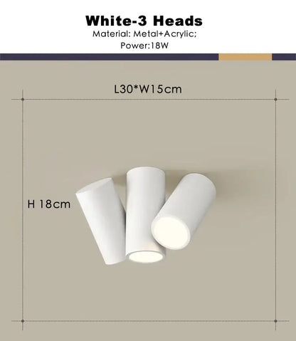 Modern white square dimmable ceiling spot light living room