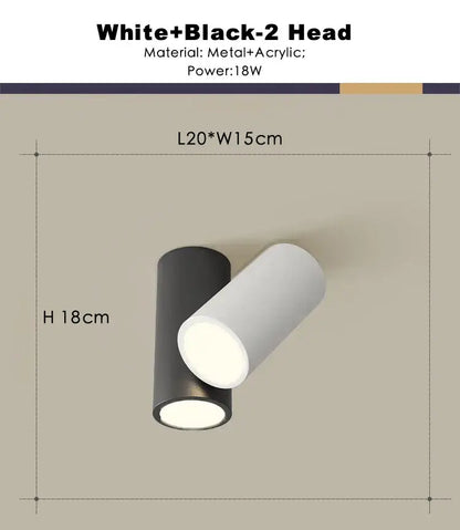 Modern white square dimmable ceiling spot light living room