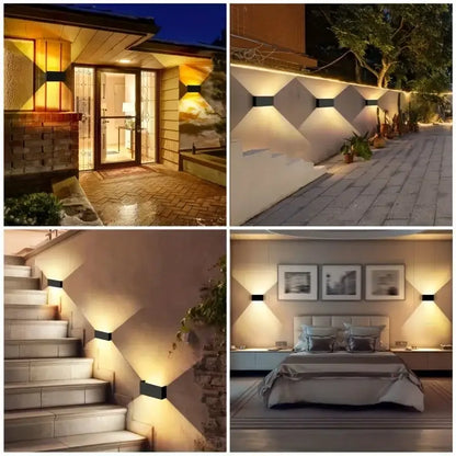 Modern black minimalist 24w led wall light outdoor sconce