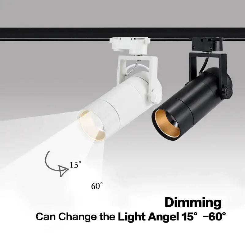 Modern white & black 25w dimmable led spotlight living room track light
