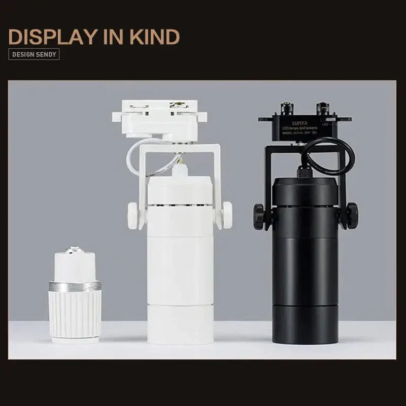Modern white & black 25w dimmable led spotlight living room track light