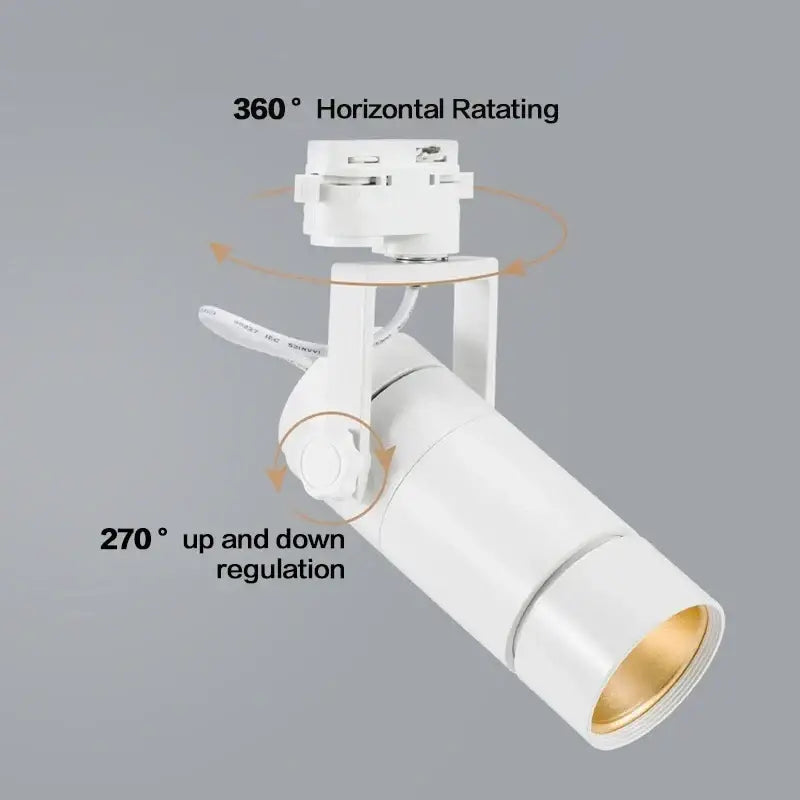Modern white & black 25w dimmable led spotlight living room track light