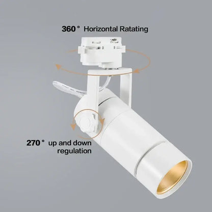 Modern white & black 25w dimmable led spotlight living room track light