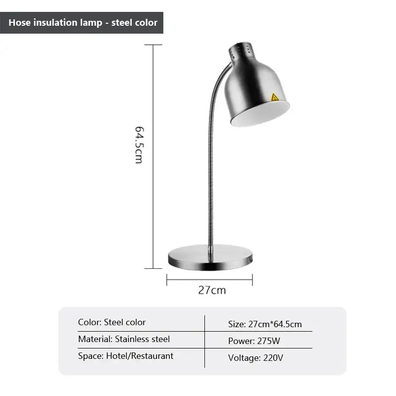 Gold & rose gold 275w electric food heat lamp kitchen gooseneck