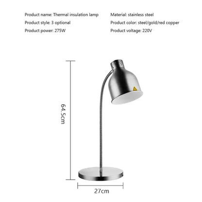 Gold & rose gold 275w electric food heat lamp kitchen gooseneck