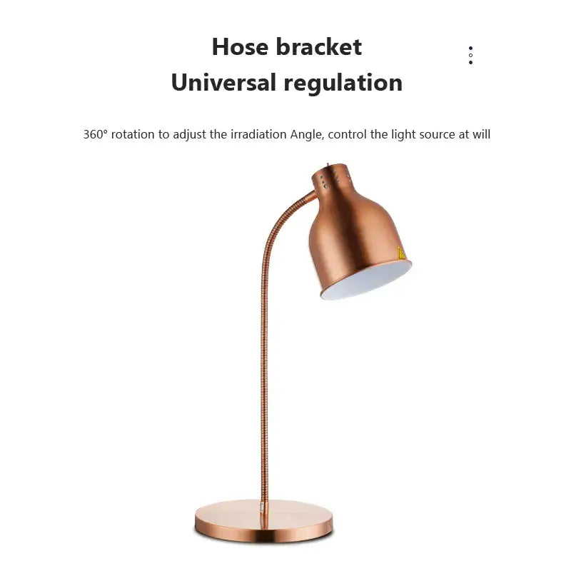 Gold & rose gold 275w electric food heat lamp kitchen gooseneck