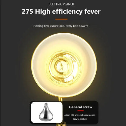 Gold & rose gold 275w electric food heat lamp kitchen gooseneck