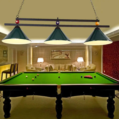 Modern blue metallic billiard light game room pendant fixture