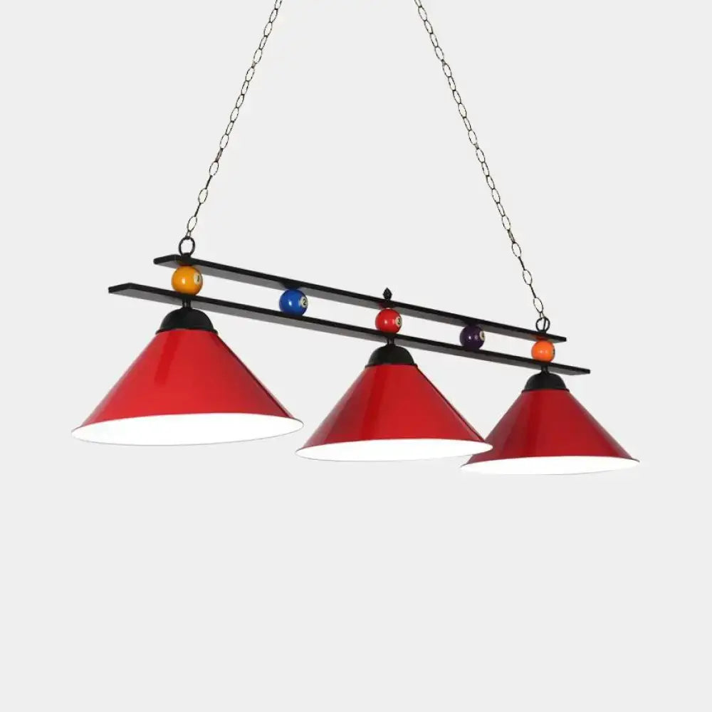 Modern blue metallic billiard light game room pendant fixture