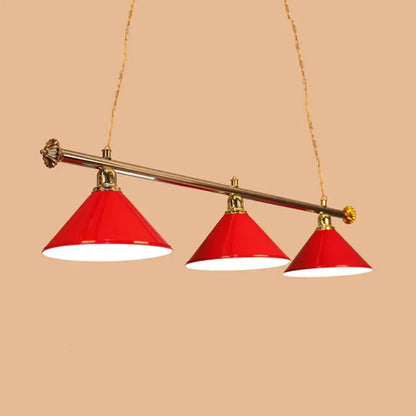 Modern blue metallic billiard light game room pendant fixture