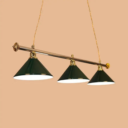 Modern blue metallic billiard light game room pendant fixture