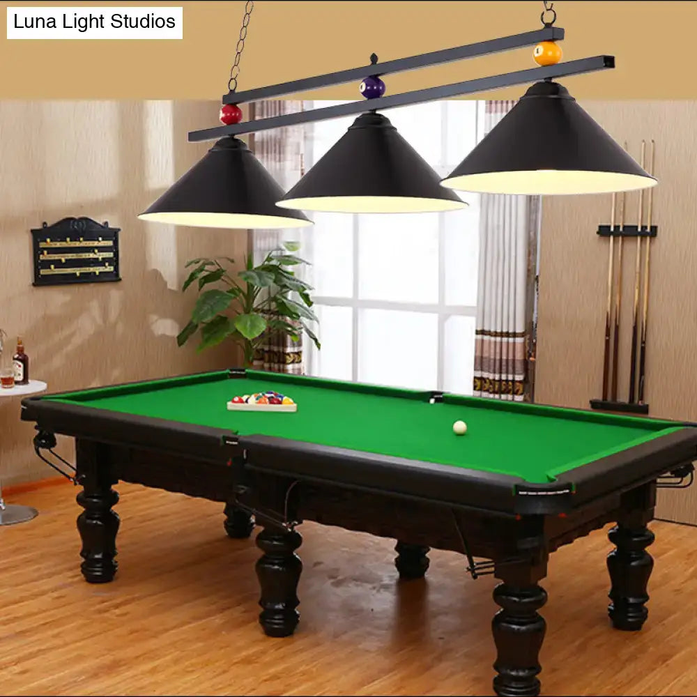 Modern blue metallic billiard light game room pendant fixture