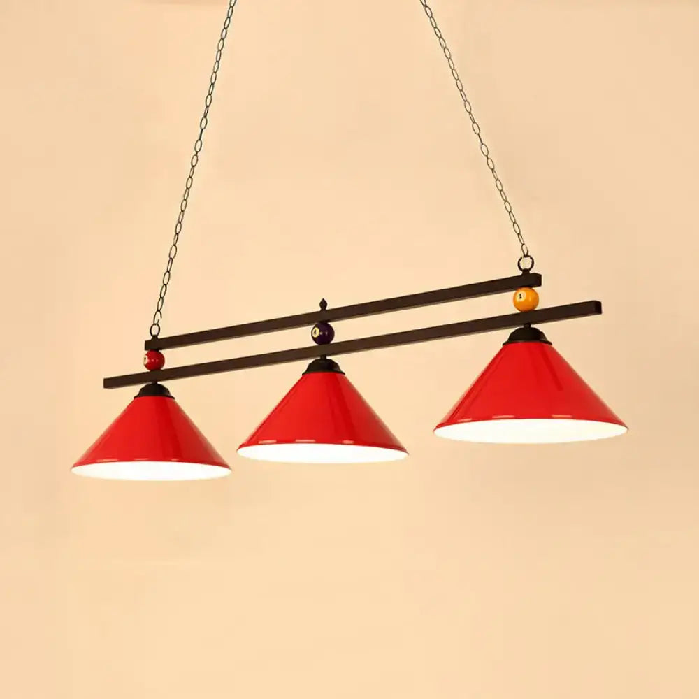 Modern blue metallic billiard light game room pendant fixture