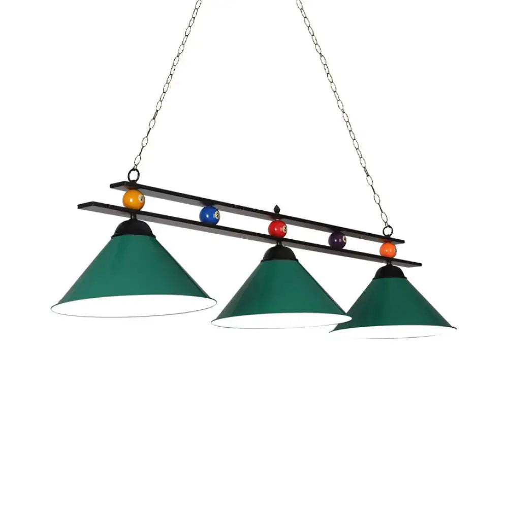 Modern blue metallic billiard light game room pendant fixture