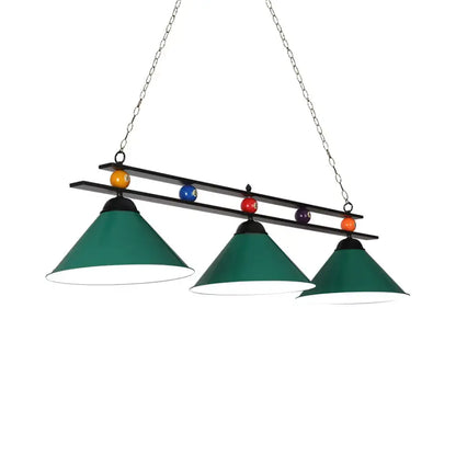 Modern blue metallic billiard light game room pendant fixture