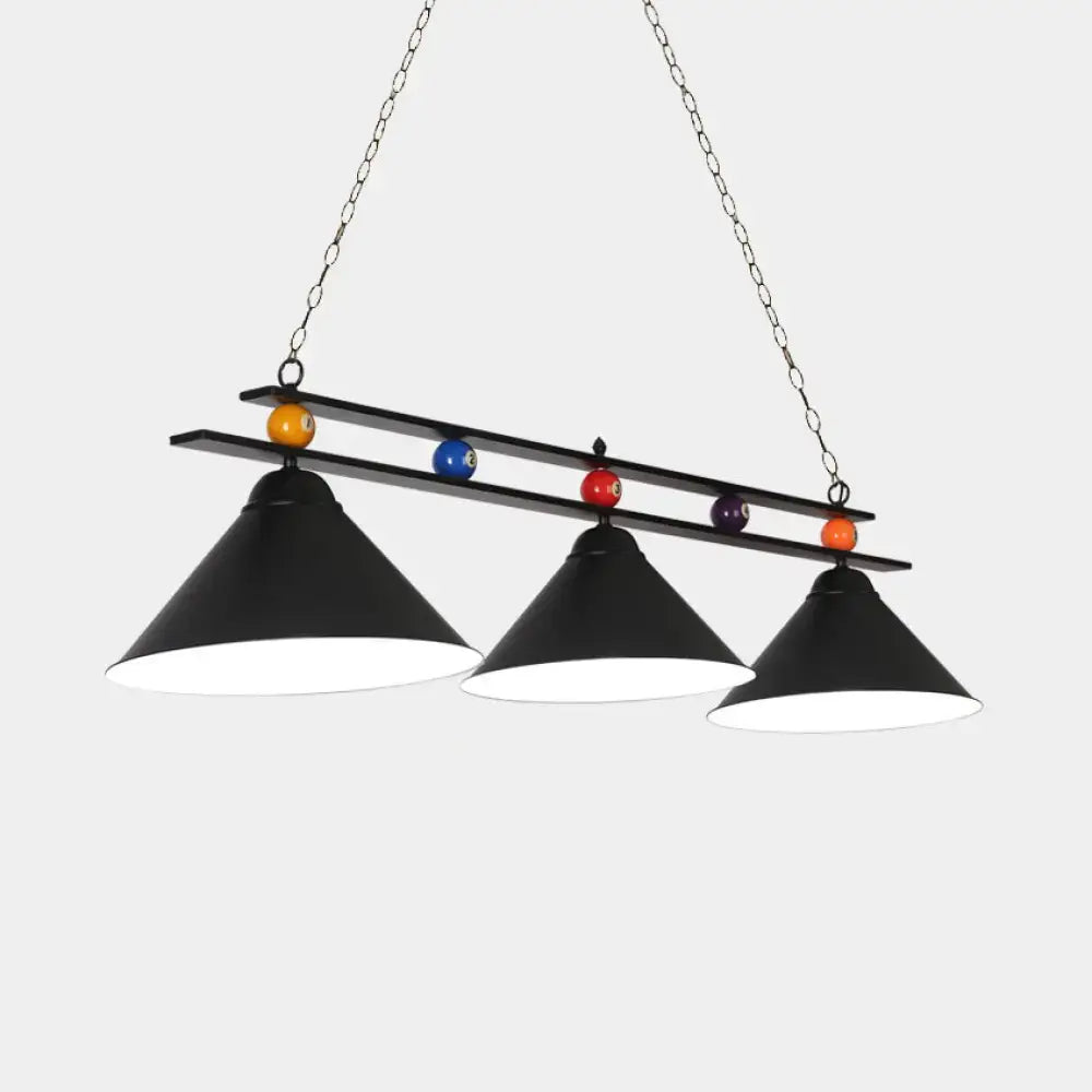 Modern blue metallic billiard light game room pendant fixture