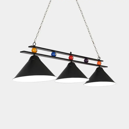 Modern blue metallic billiard light game room pendant fixture