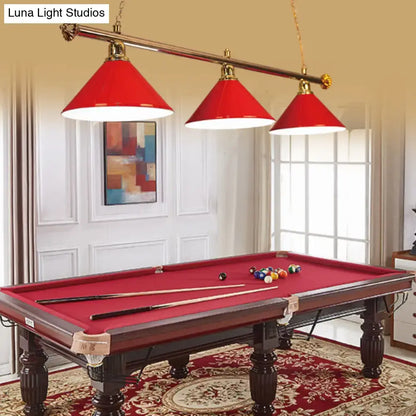 Modern blue metallic billiard light game room pendant fixture