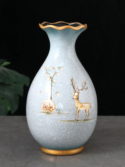 DecorBites™ 3D Ceramic Vase for Dried Flowers Display
