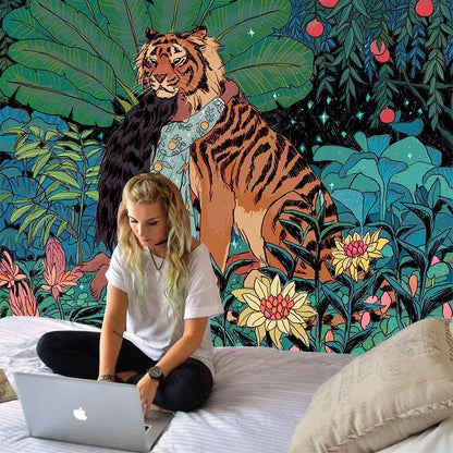 3d print tiger linen blanket bedroom soft warm throw