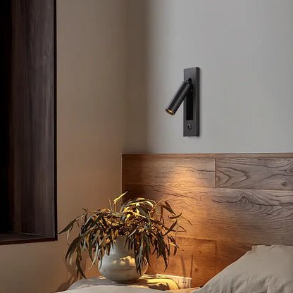 Modern brass and black led mounted headboard wall light bedroom