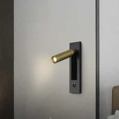 Modern brass and black led mounted headboard wall light bedroom