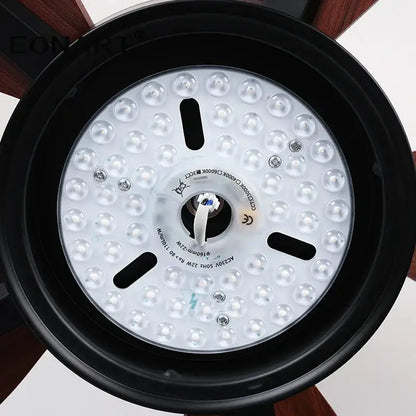 Modern black & white led ceiling fan with remote control bedroom