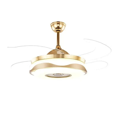 Modern gold bluetooth ceiling fan – bedroom rgb color light