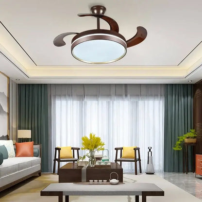Modern black & white led ceiling fan with remote control bedroom