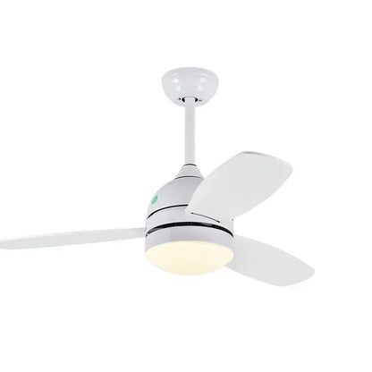 Modern white wood blades ceiling fans light bedroom with remote