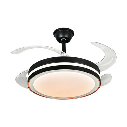 Modern black & white ceiling fan with led light and remote control