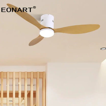 Modern black & white dc ceiling fan with remote control bedroom