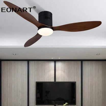 Modern black & white dc ceiling fan with remote control bedroom