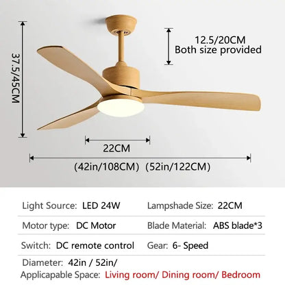 Modern dark bronze ceiling fan with led light bedroom remote control
