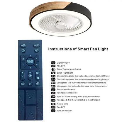 Modern wood & black ceiling fan light bedroom led fan