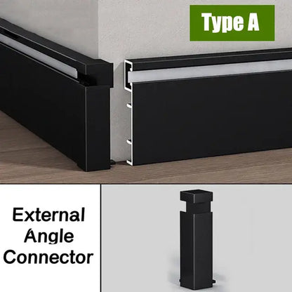 Modern black led aluminium profile – living room baseboard lighting