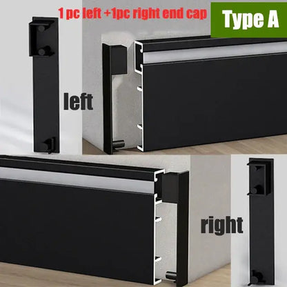 Modern black led aluminium profile – living room baseboard lighting
