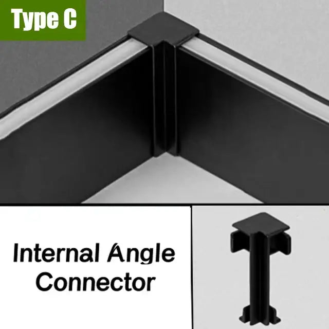 Modern black led aluminium profile – living room baseboard lighting