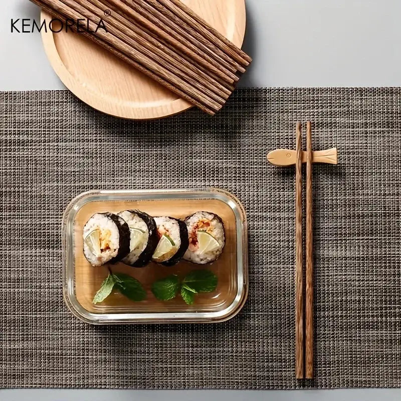 Japanese style natural wooden chopsticks set with tray dining room