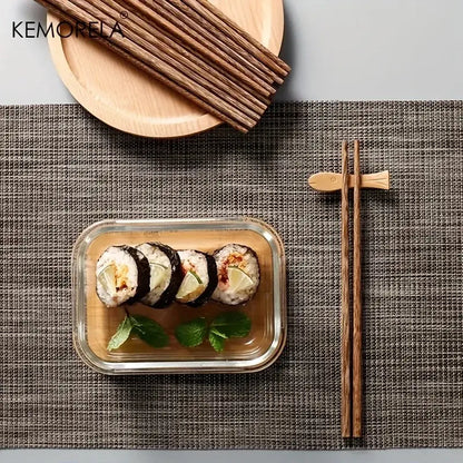 Japanese style natural wooden chopsticks set with tray dining room