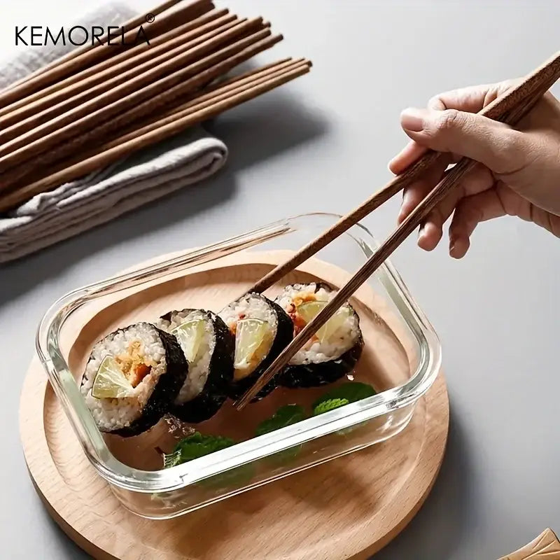 Japanese style natural wooden chopsticks set with tray dining room