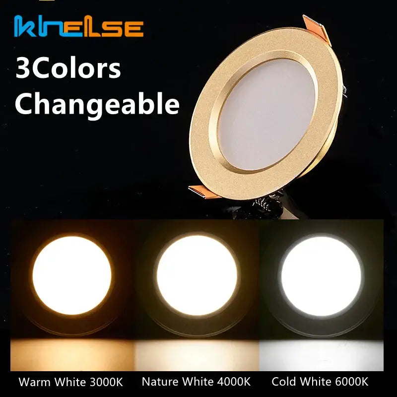 Luxury gold led ceiling downlight for bedroom with frosted glass