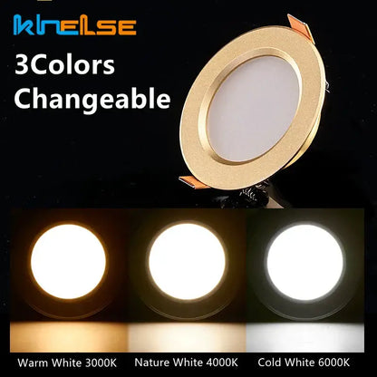Luxury gold led ceiling downlight for bedroom with frosted glass