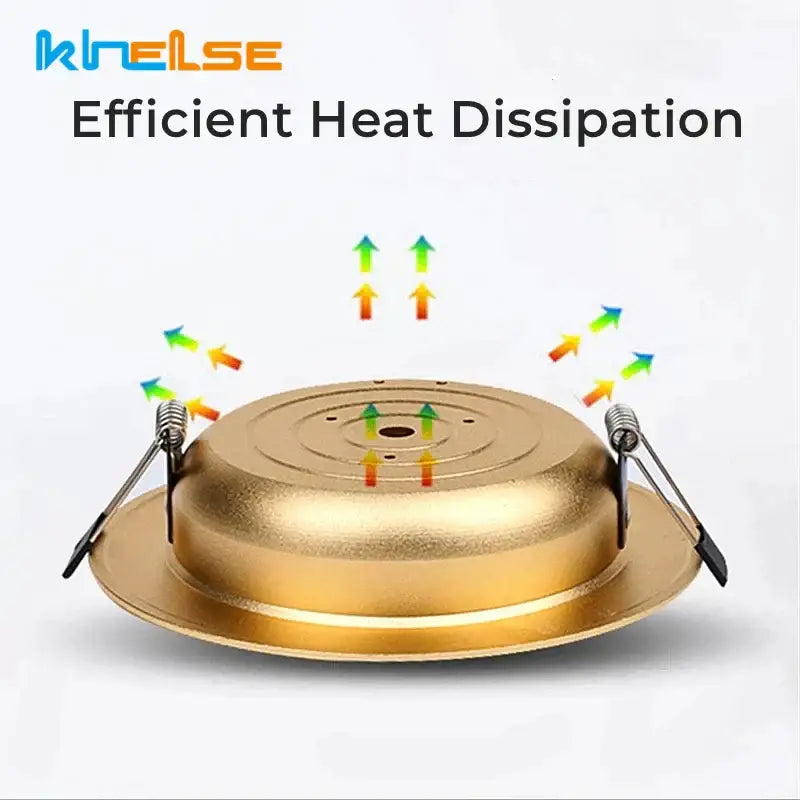 Luxury gold led ceiling downlight for bedroom with frosted glass