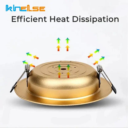 Luxury gold led ceiling downlight for bedroom with frosted glass
